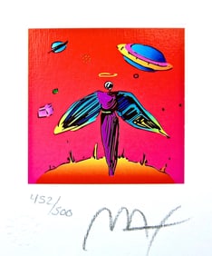 Peter Max, Angel and Saturn, Hand Signed, Official Limited Edition Lithograph