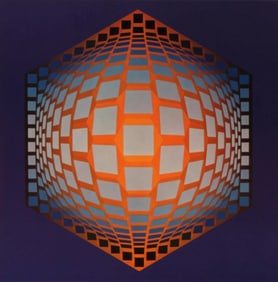 Victor Vasarely, Composition, Hexagone, Limited Edition Heliogravure