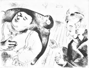 Marc Chagall, Tchitchikov et Sobakevitch discutent affaires (Cramer 17), Nicolas Gogol, Les Ames