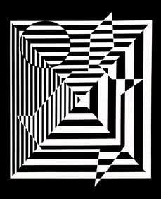 Victor Vasarely, Composition, Lineaires, Limited Edition Heliogravure