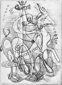 Georges Braque, Composition, Hesiode, Theogonie, Derriere le miroir, Limited Edition Lithograph