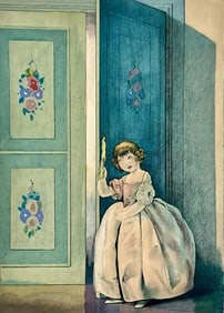 Umberto Brunelleschi, Composition, La Lecon d'amour dans un parc, Limited Edition Lithograph