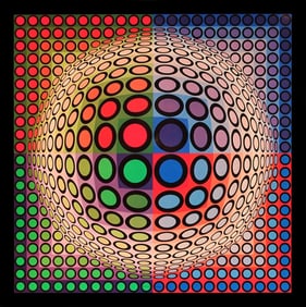 Victor Vasarely, Composition, Progressions I, Limited Edition Heliogravure