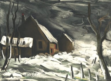 Maurice de Vlaminck, La Maladrerie sous la neige, Vlaminck, Signed, Limited Edition Lithograph