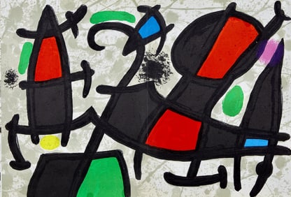 Joan Miro, Composition, Derriere le miroir, Limited Edition Lithograph