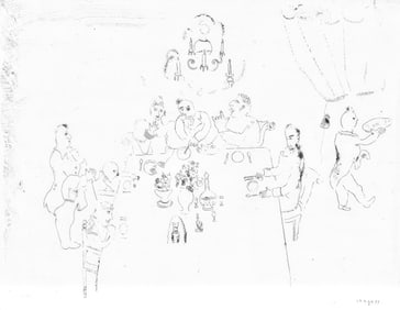Marc Chagall, Repas chez Manilov (Cramer 17), Nicolas Gogol, Les Ames mortes, Limited Edition