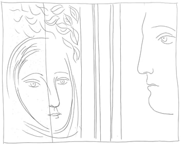 Pablo Picasso, Profil et tete de femme, Les Metamorphoses, Limited Edition Lithograph