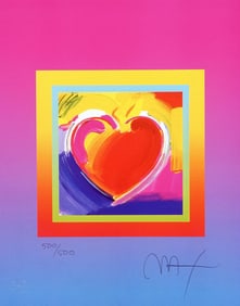 Peter Max, Heart on Blends II, Hand Signed, Official Limited Edition Lithograph