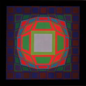 Victor Vasarely, Composition, Progressions III, Limited Edition Heliogravure