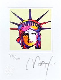 Peter Max, Liberty Head IX, Hand Signed, Official Limited Edition Lithograph
