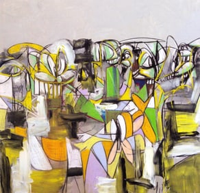 George Condo, Compression V, Drawing Paintings, Limited Edition Four Color Process Print