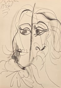 Pablo Picasso, Composition, Carnet de dessins de Picasso, Cahiers d'Art, Limited Edition Lithograph