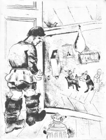 Marc Chagall, Prochka (Cramer 17), Nicolas Gogol, Les Ames mortes, Limited Edition Etching,