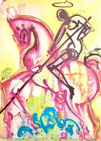 Salvador Dali, Saint-Georges, Les Chevaux de Dali, Fac-simile Signed, Limited Edition Lithograph