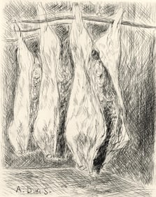 Andre Dunoyer de Segonzac, La boucherie des Halles, A La gloire a Paris, Limited Edition Etching