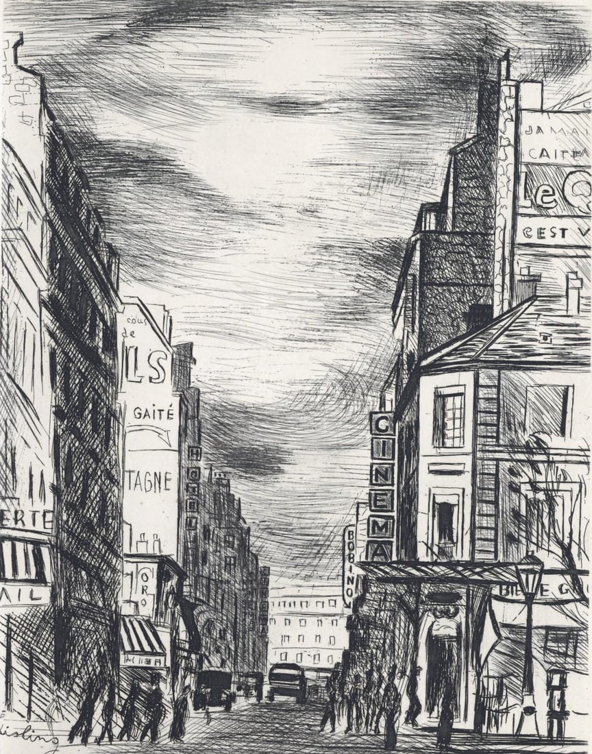 Moise Kisling, Montparnasse, A La gloire a Paris, Limited Edition Etching (1 of 4)