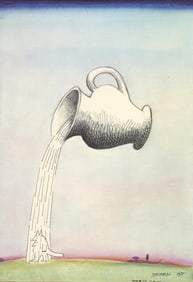 Saul Steinberg, Composition, Derriere le miroir, Limited Edition Lithograph