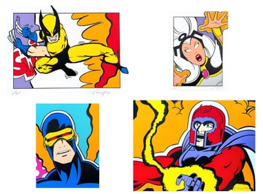 John Matos 'Crash', Crash x (X-Men Portfolio), Wolverine/Storm/Cyclops/Magneto, Suite of Four,