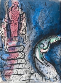 Marc Chagall, Assuerus chasse Vasthi (Mourlot 117-46; Cramer 25), Dessins Pour La Bible, Verve,