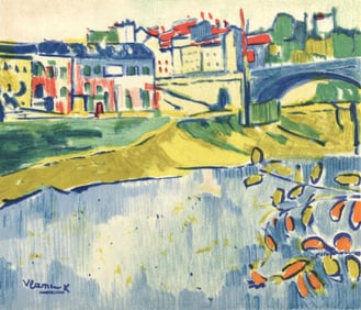 Maurice de Vlaminck, Chatou a l'arbre rouge, Vlaminck, Signed, Limited Edition Lithograph