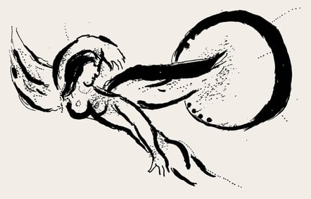 Marc Chagall, Composition (Cramer 33), Derriere le miroir, Limited Edition Lithograph