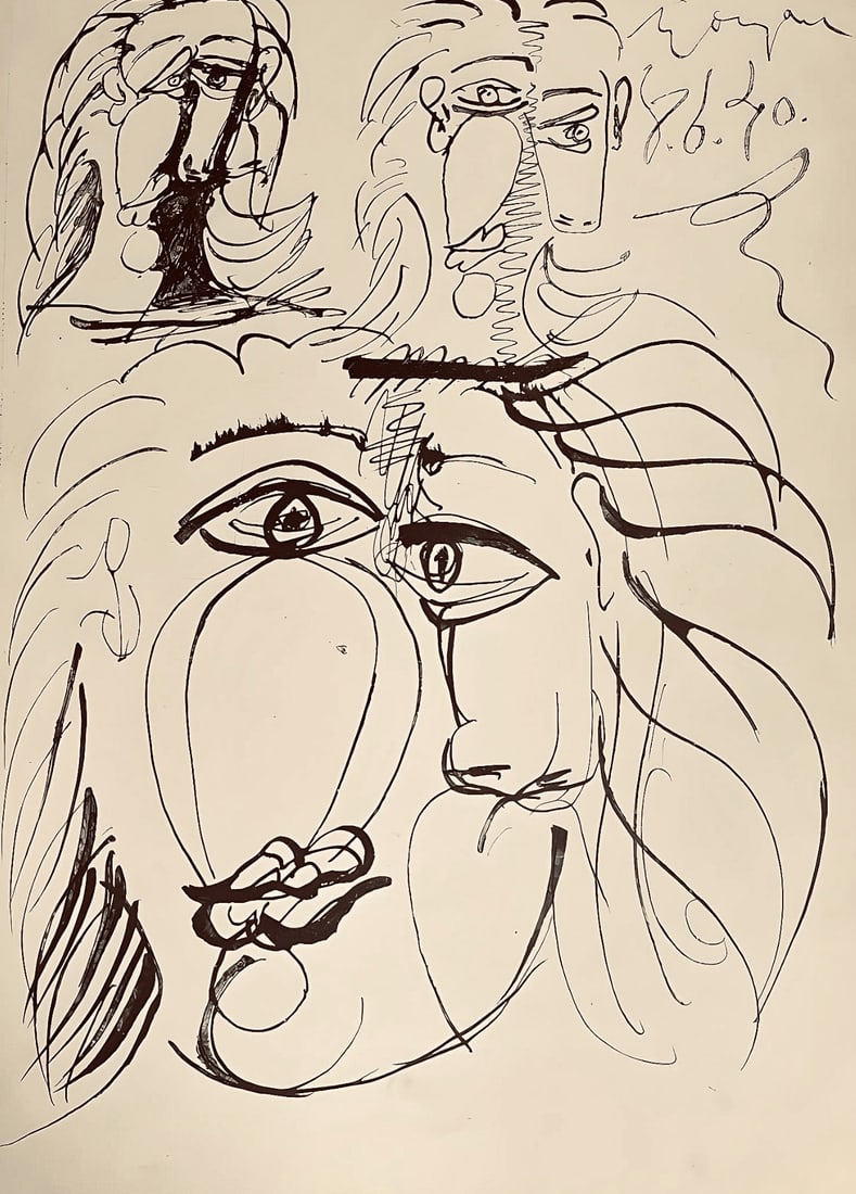 Pablo Picasso, Composition, Carnet de dessins de Picasso, Cahiers d'Art, Limited Edition Lithograph (1 of 4)