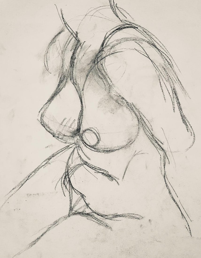 Ian Hornak, Renaissance Female Nude Figure Study, 1963, Original Drawing (1 of 4)