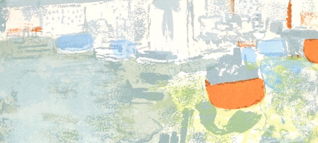 Paul Guiramand, Le port de New York, Prints from the Mourlot Press, Limited Edition Lithograph