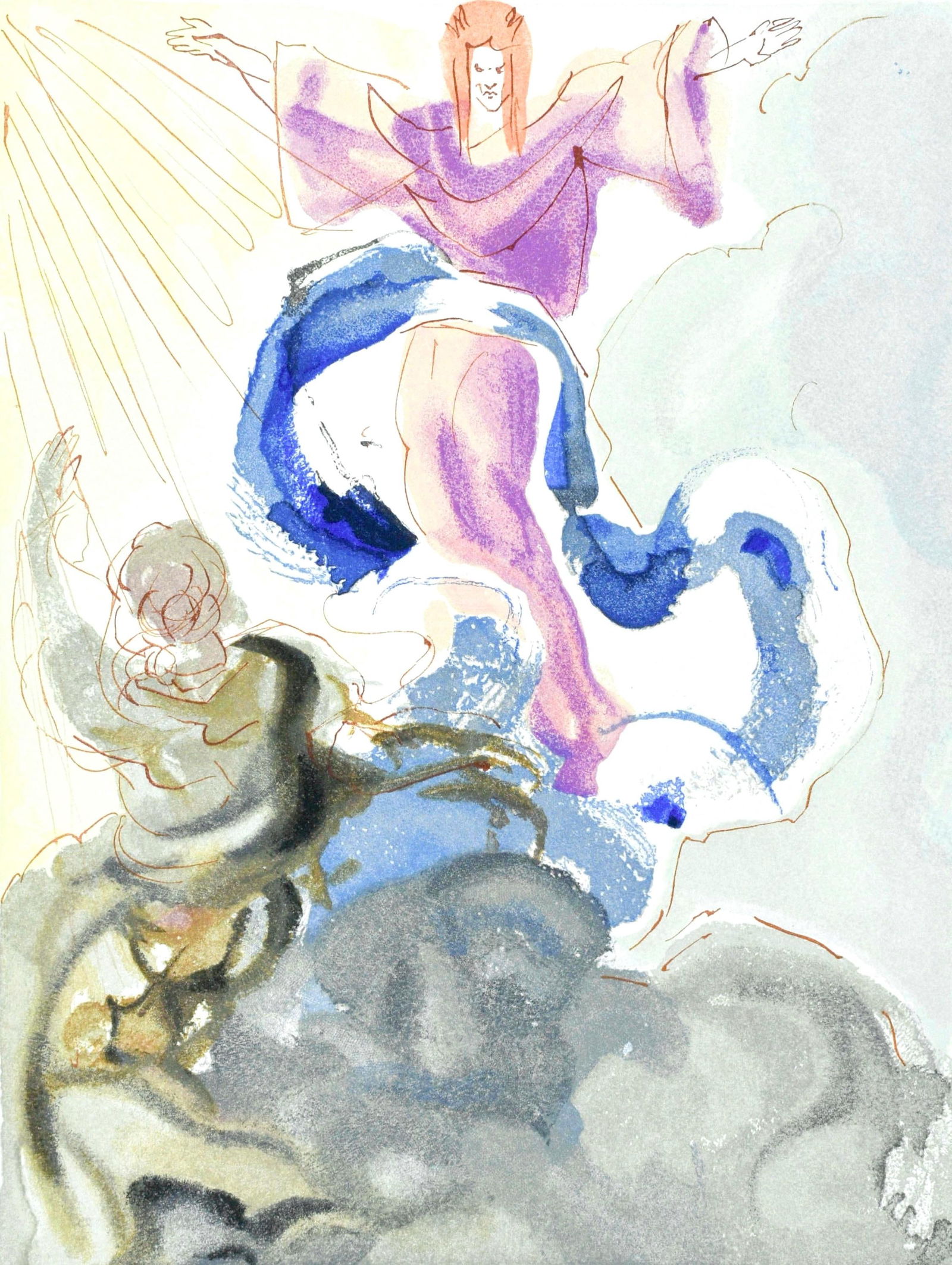 Salvador Dali, Paradiso III (Michler/Lopsinger 1039-1138; Field 189-200), La Divina Commedia, (1 of 4)