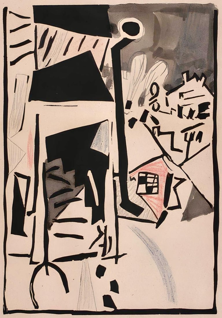 Jean Pougny, Composition, Pougny, dix linogravures originales, 1914-1920, Limited Edition Linocut (1 of 4)