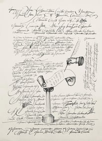 Saul Steinberg, Composition, Derriere le miroir, Limited Edition Lithograph