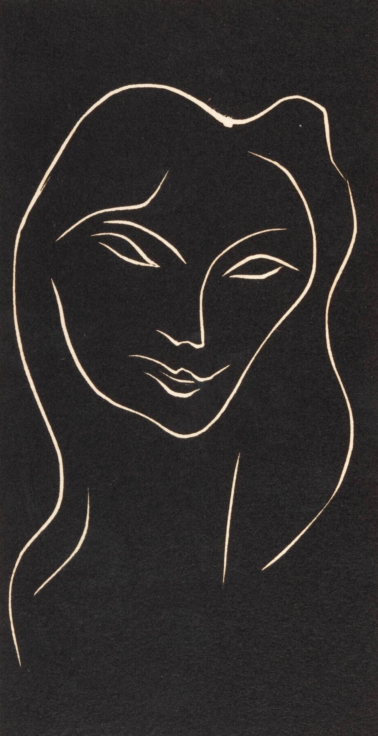 Henri Matisse, Tete de Femme (Duthuit 21), Le Poeme pulverise, Limited Edition Linocut (1 of 4)