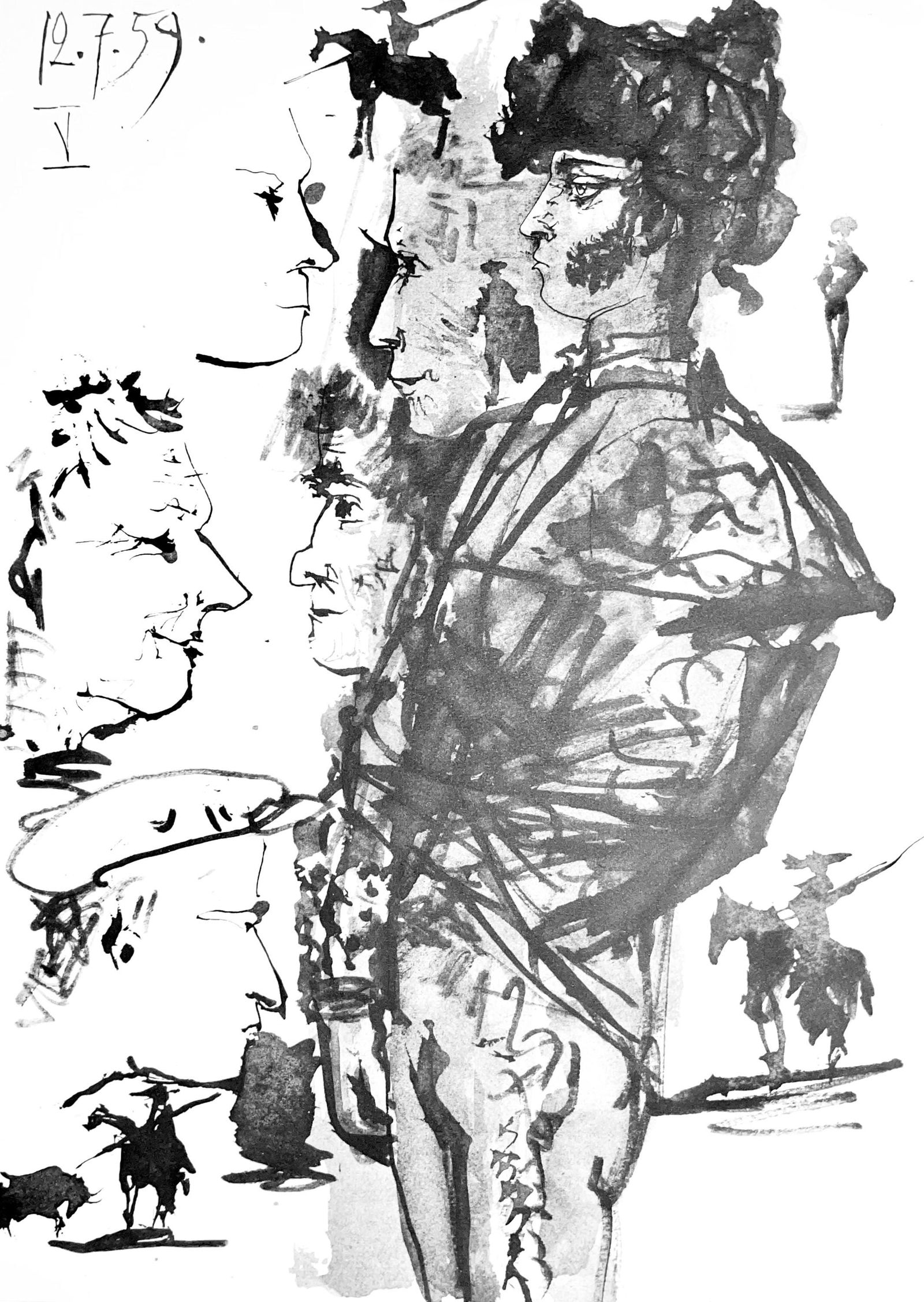 Pablo Picasso, Composition (Bloch 1276; Czwiklitzer 23), Toros y Toreros, Limited Edition Lithograph (1 of 4)