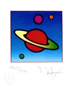 Peter Max, Cosmic Saturn, Hand Signed, Official Limited Edition Lithograph
