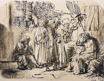 Rembrandt van Rijn, Job and His Friends, Limited Edition Collotype