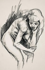 Ian Hornak, Renaissance Female Nude Figure Study, 1963, Original Drawing
