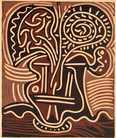Pablo Picasso, Le vase de fleurs (Orozco 214), Grabados al linoleo, Limited Edition Linocut