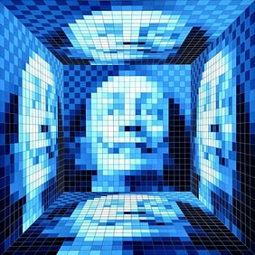 Jean-Pierre Vasarely-Yvaral, Dali Digitalise V, Limited Edition Silkscreen