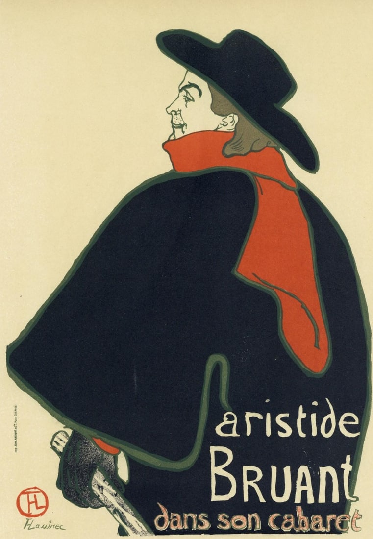 Henri de Toulouse-Lautrec, Aristide Bruant-dans son cabaret, Les Affiches De Toulouse-Lautrec, (1 of 4)
