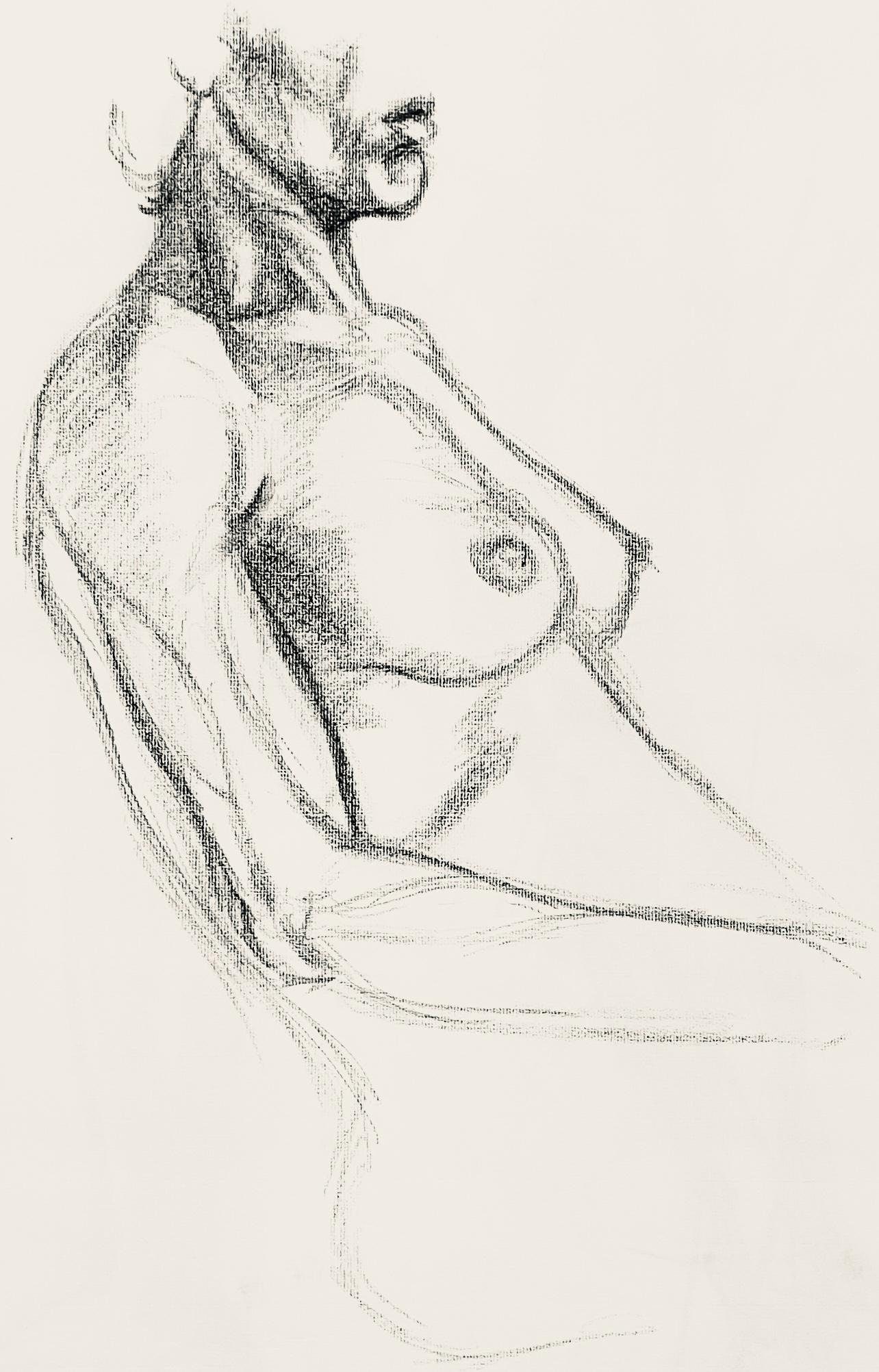 Ian Hornak, Renaissance Female Nude Figure Study, 1963, Original Drawing (1 of 4)