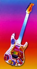 Peter Max, Rock N' Roll Guitar II, Hand Signed, Official Limited Edition Lithograph