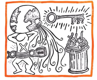 Keith Haring, Composition, Against All Odds, Limited Edition Lithograph