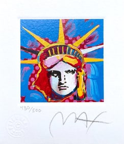 Peter Max, Liberty Head I, Hand Signed, Official Limited Edition Lithograph