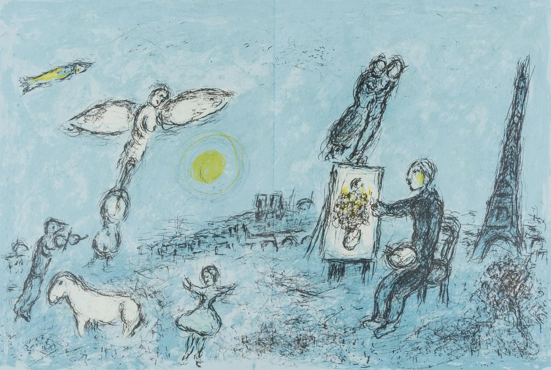 Marc Chagall, Composition (Cramer 111; Mourlot 992), Derriere le miroir, Limited Edition Lithograph (1 of 4)