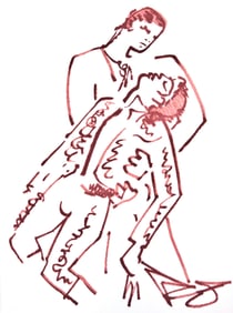 Jean Cocteau, Le torero blesse, Taureaux, Lithographies de Jean Cocteau, Limited Edition Lithograph