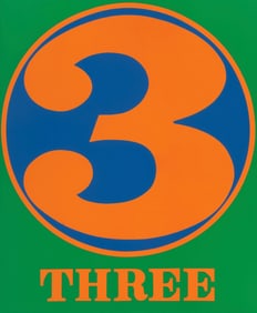 Robert Indiana, Three (Sheehan 46-55), Numbers, Limited Edition Silkscreen