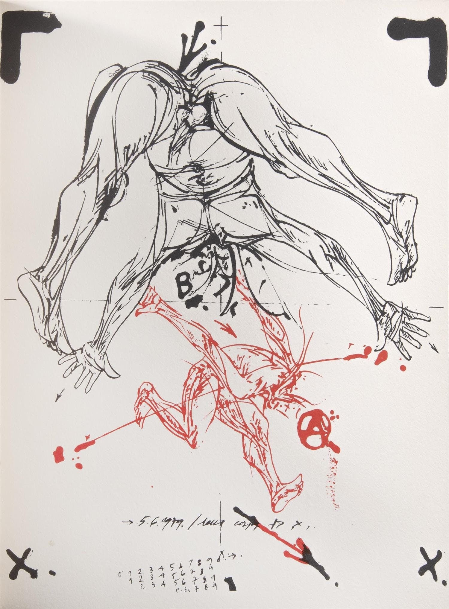 Vladimir Velickovic, Composition, Ediciones Poligrafa, Redfern Gallery, Limited Edition Lithograph (1 of 4)