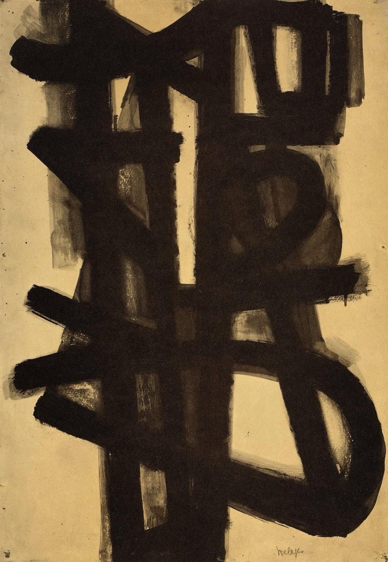 Pierre Soulages, Composition, Pierre Soulages, Peintres d'aujourd'hui, Limited Edition Heliogravure (1 of 4)
