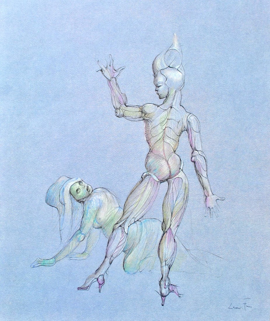 Leonor Fini, Composition, Fruits de la Passion, XXe siecle, Limited Edition Heliogravure: Heliogravure on velin de Rives pur chiffon paper, manufactured by Les papeteries de Rives, Voiron, France. Paper Size: 16.93 x 14.17 inches. Inscription: Signed in the plate and unnumbered, as issued.