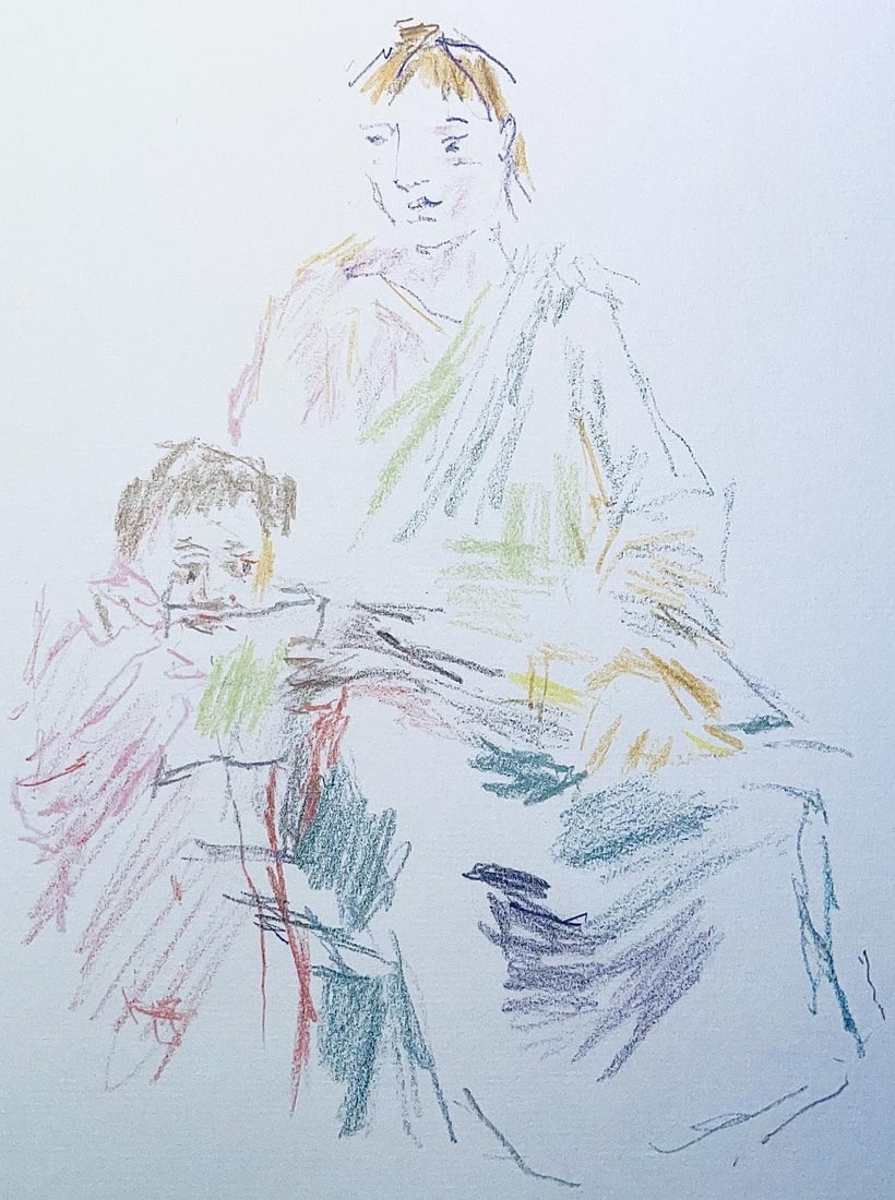 Oskar Kokoschka, Composition, Skizzenbuch der Italienischen Reise 1963, Limited Edition Lithograph (1 of 4)